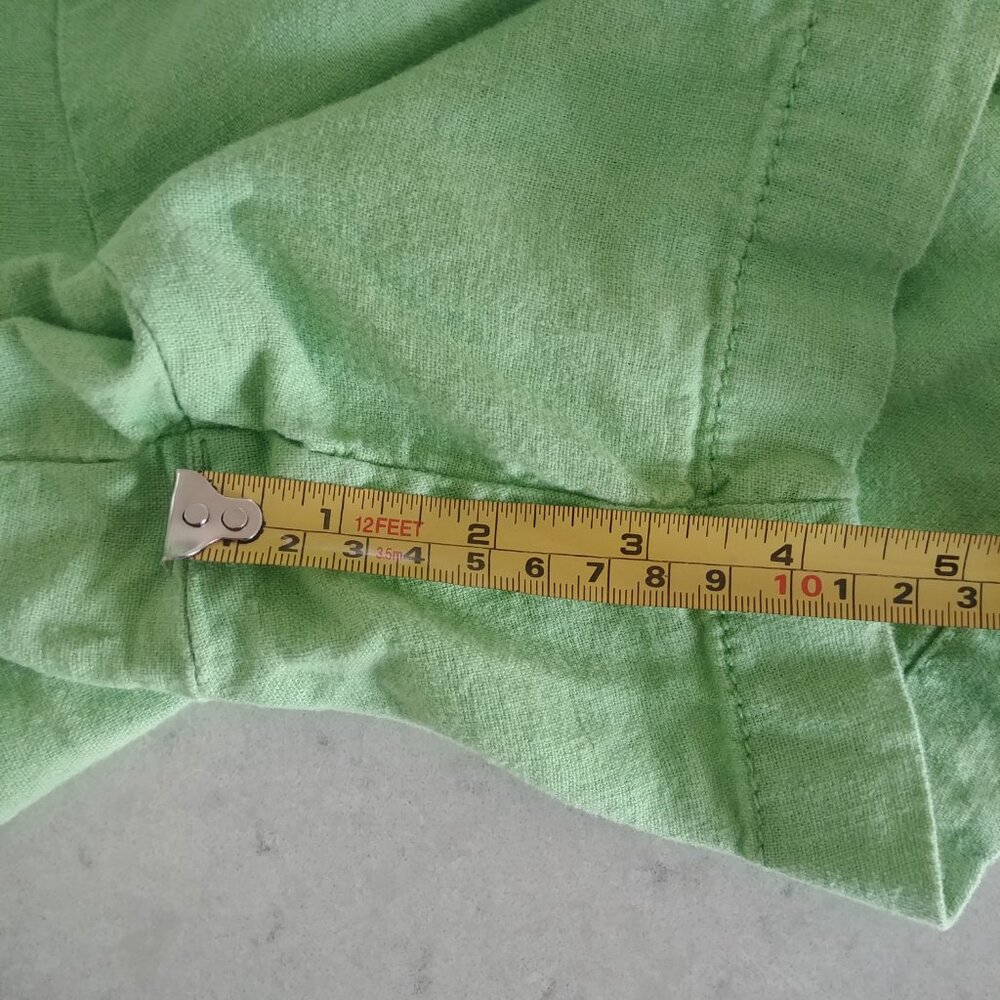 Bright apple green linen blend shorts elastic stretch waist size 8 - Picture 9 of 13